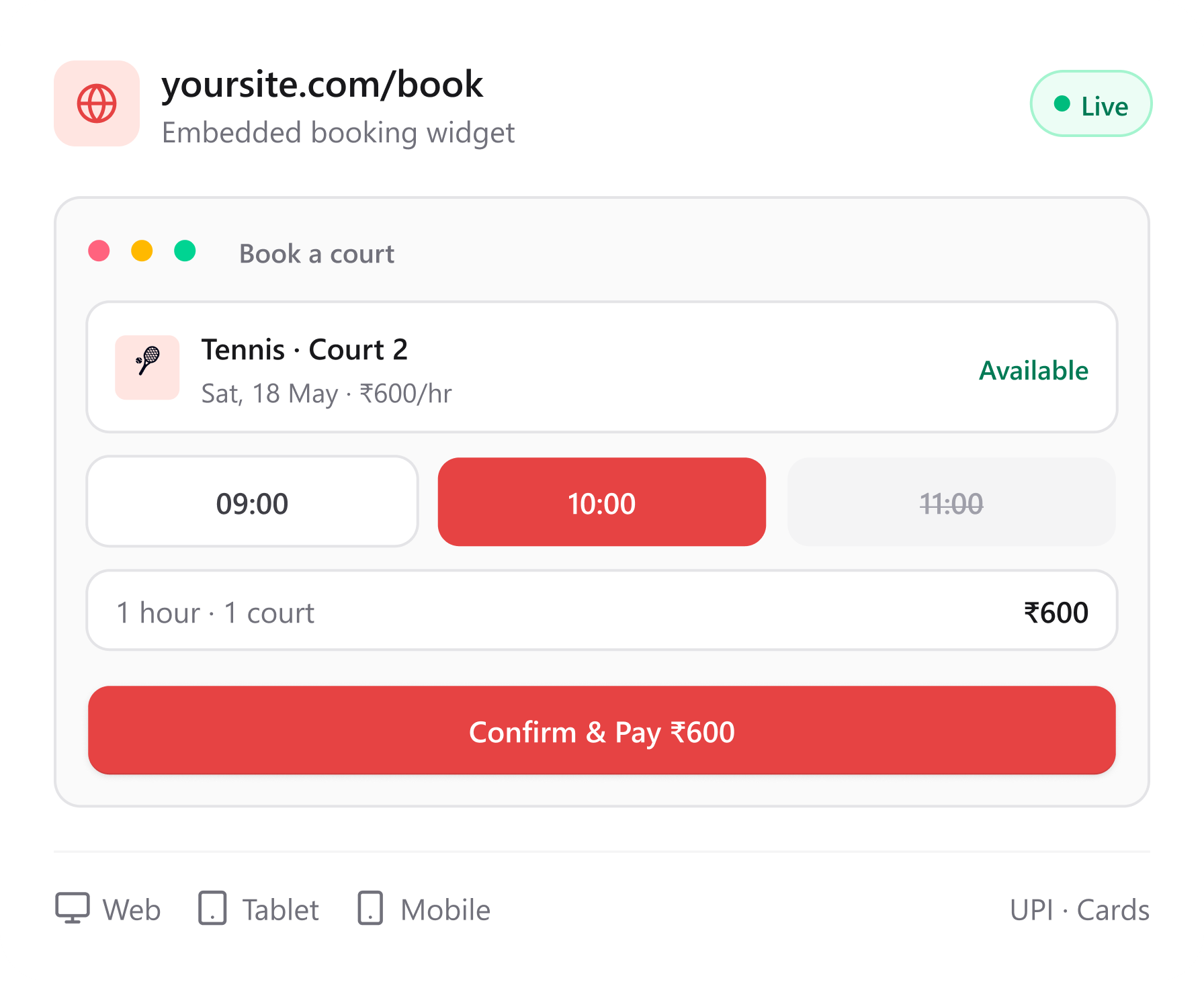 Platform integration widget