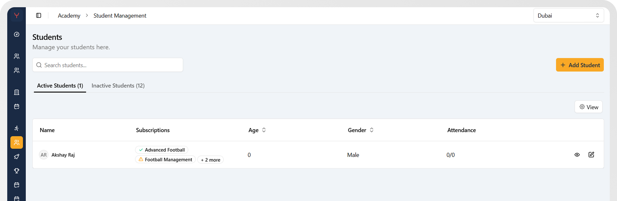 Sportzy dashboard preview